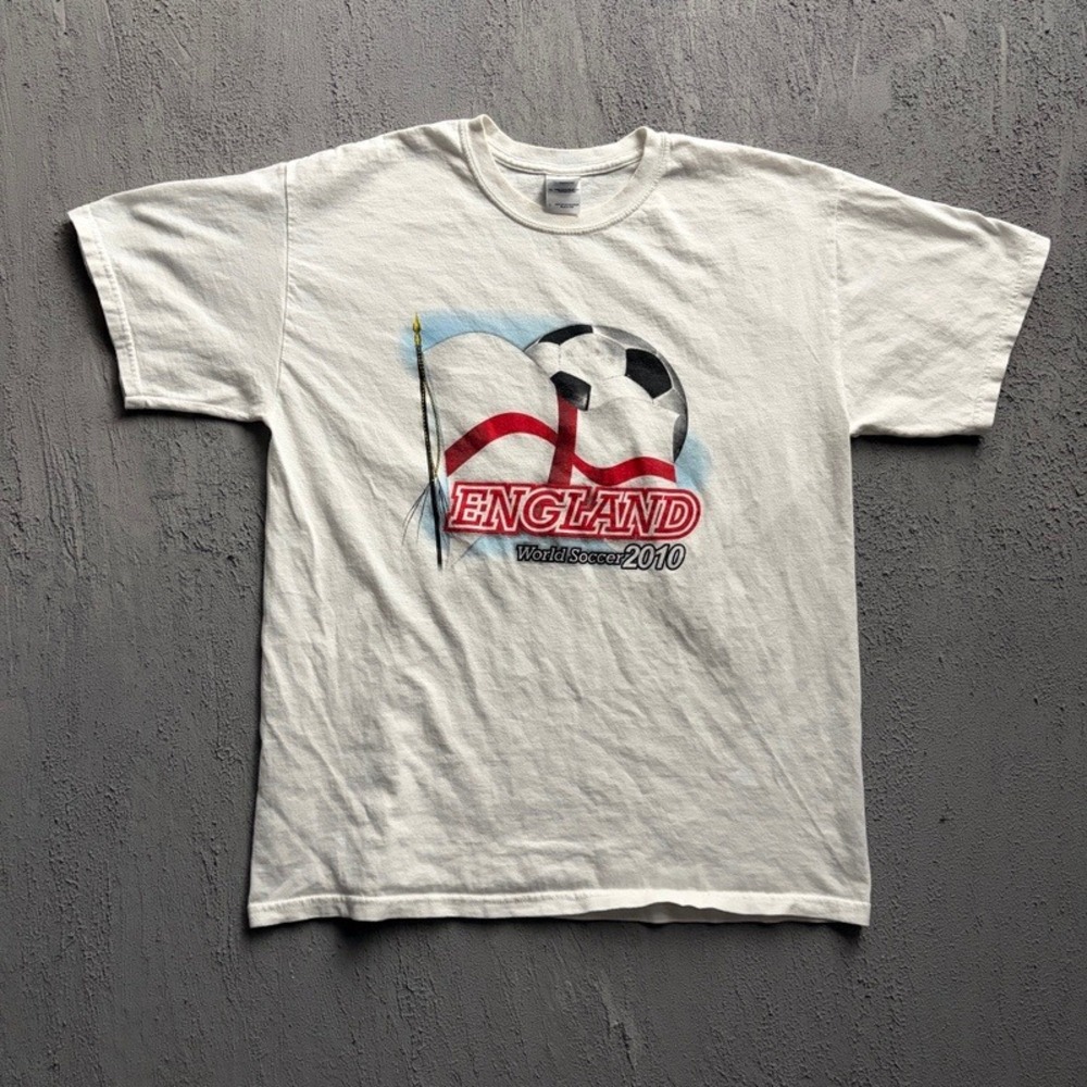 Vintage England World Cup Soccer Shirt Shirt Large White‎ 2010